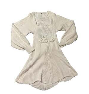 Free People Emmaline Mini Sweater Dress in Evening Cream